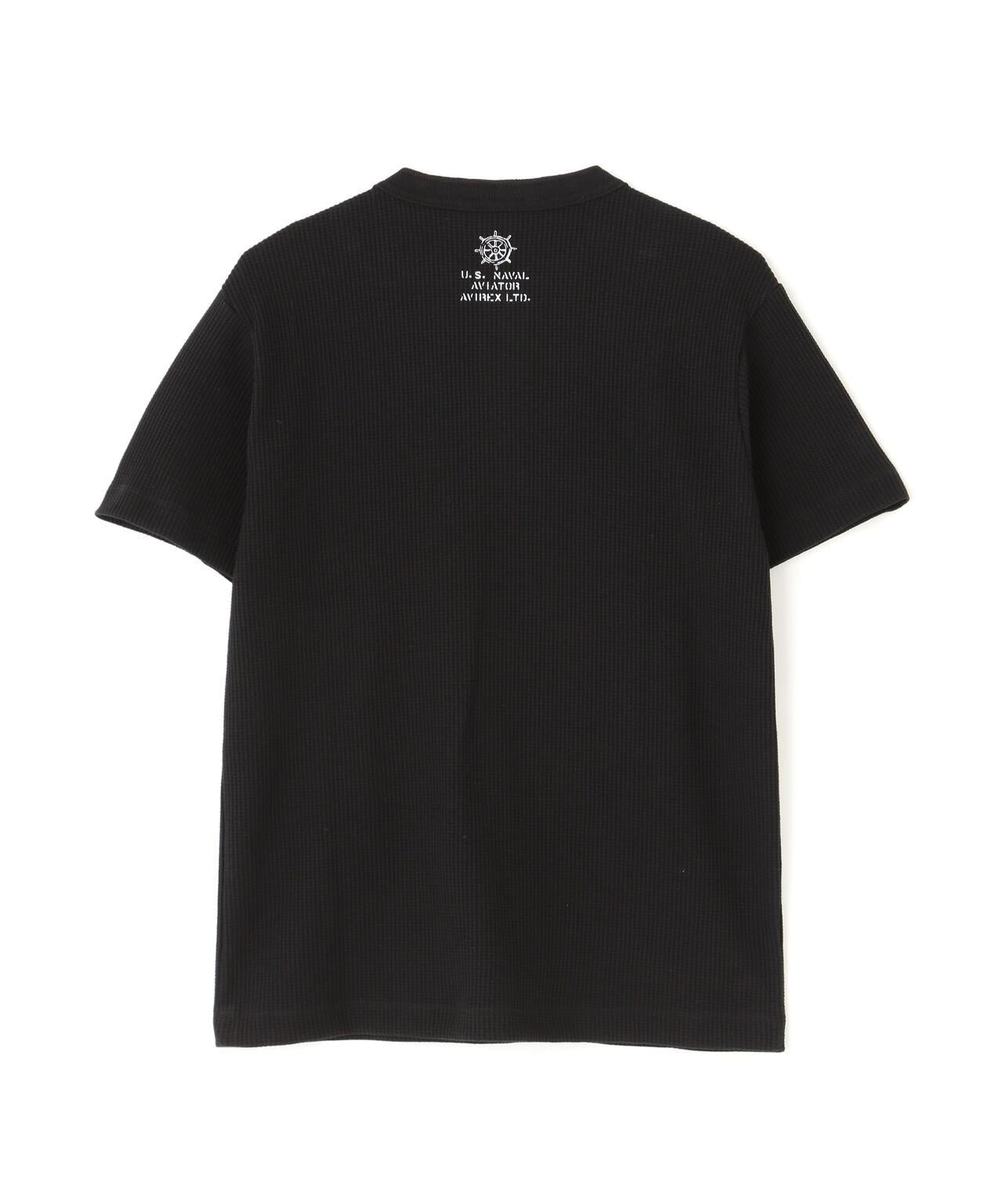 MINI WAFFLE HENRY NECK T-SHIRT “STENCIL” T恤