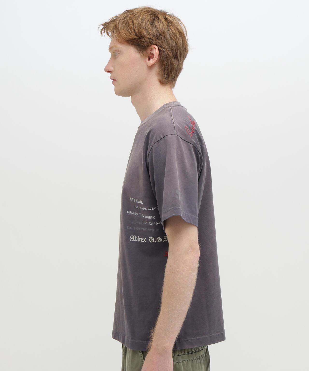 做舊海軍藍模板印花 短袖T恤 AGED-LOOK S/S NAVY STENCIL T-SHIRT