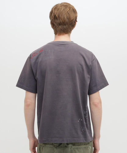 做舊海軍藍模板印花 短袖T恤 AGED-LOOK S/S NAVY STENCIL T-SHIRT