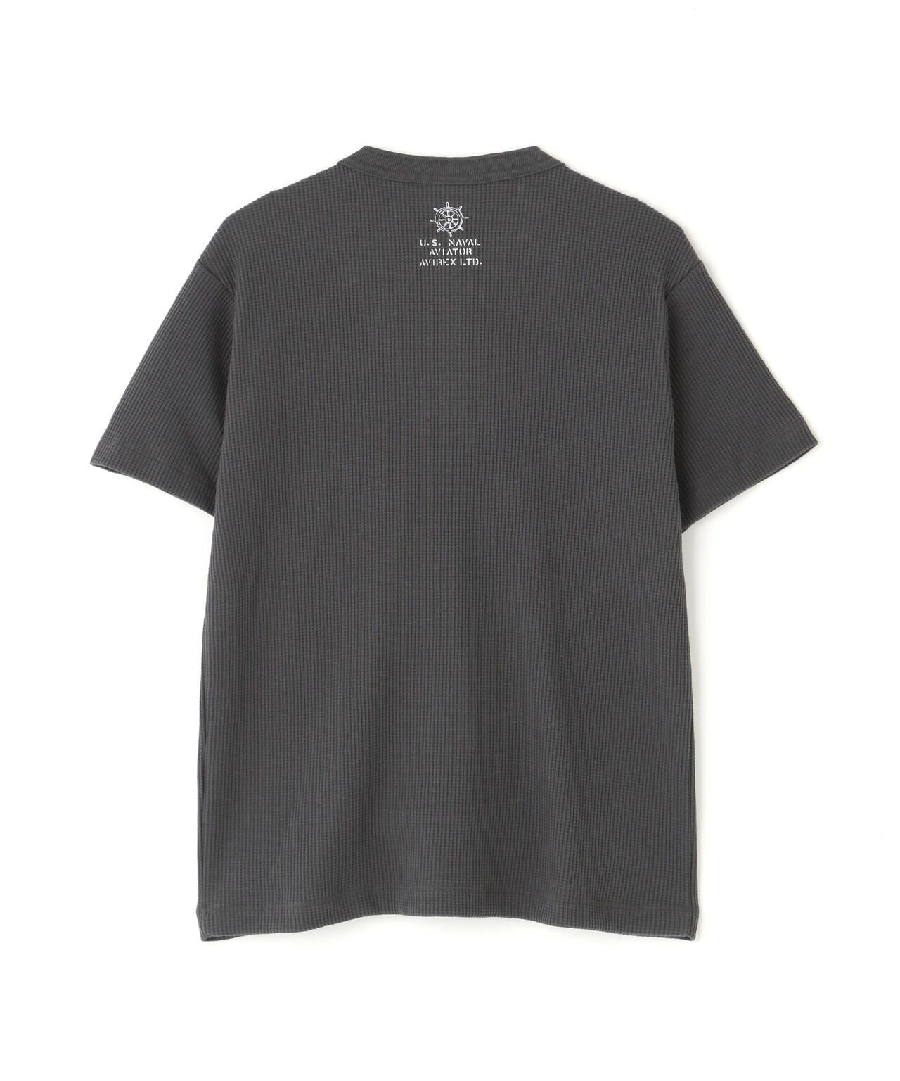 MINI WAFFLE HENRY NECK T-SHIRT “STENCIL” T恤