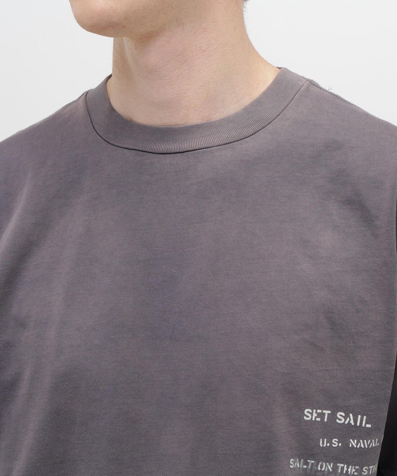 做舊海軍藍模板印花 短袖T恤 AGED-LOOK S/S NAVY STENCIL T-SHIRT