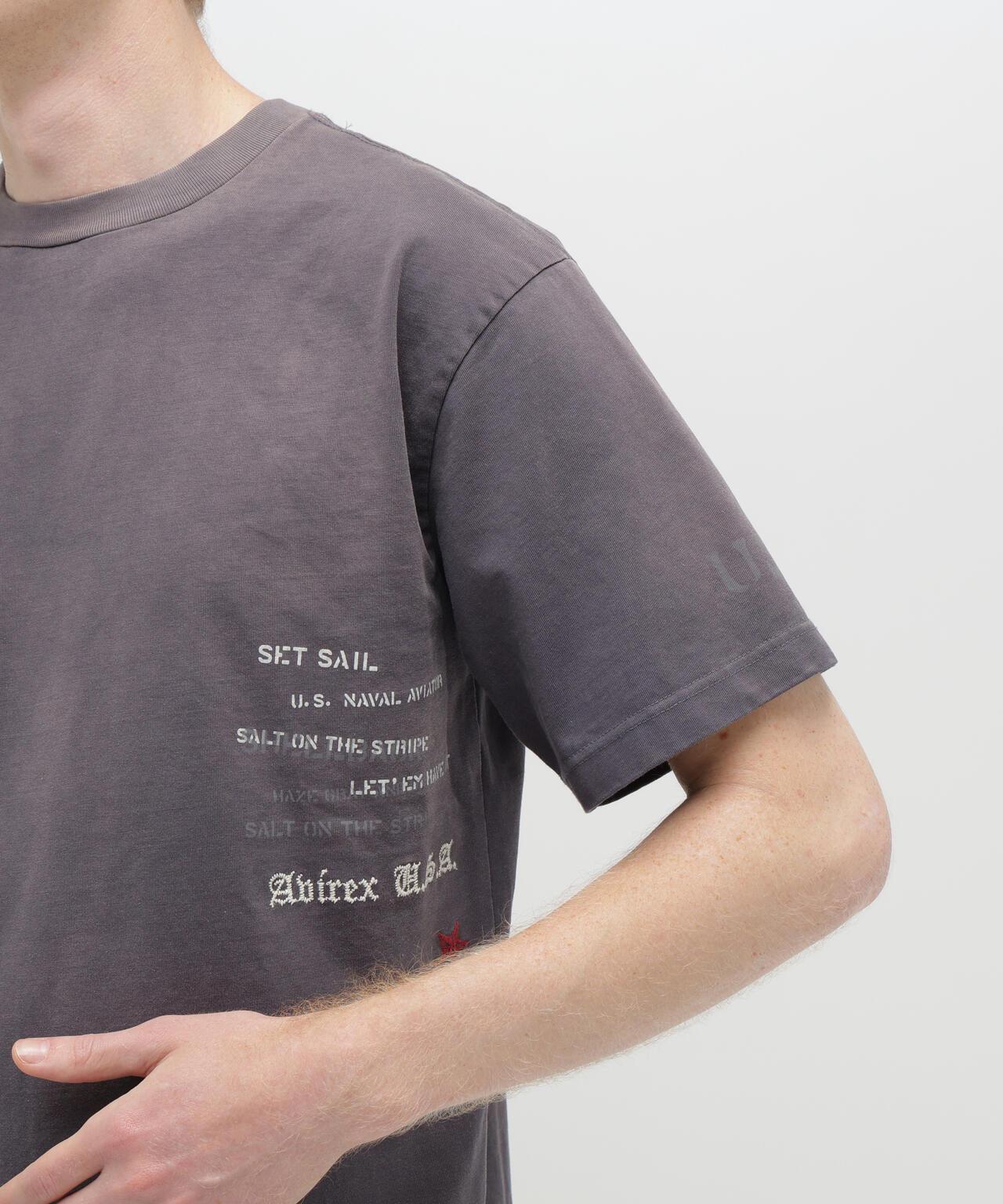 做舊海軍藍模板印花 短袖T恤 AGED-LOOK S/S NAVY STENCIL T-SHIRT