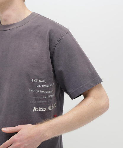 做舊海軍藍模板印花 短袖T恤 AGED-LOOK S/S NAVY STENCIL T-SHIRT
