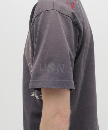 做舊海軍藍模板印花 短袖T恤 AGED-LOOK S/S NAVY STENCIL T-SHIRT