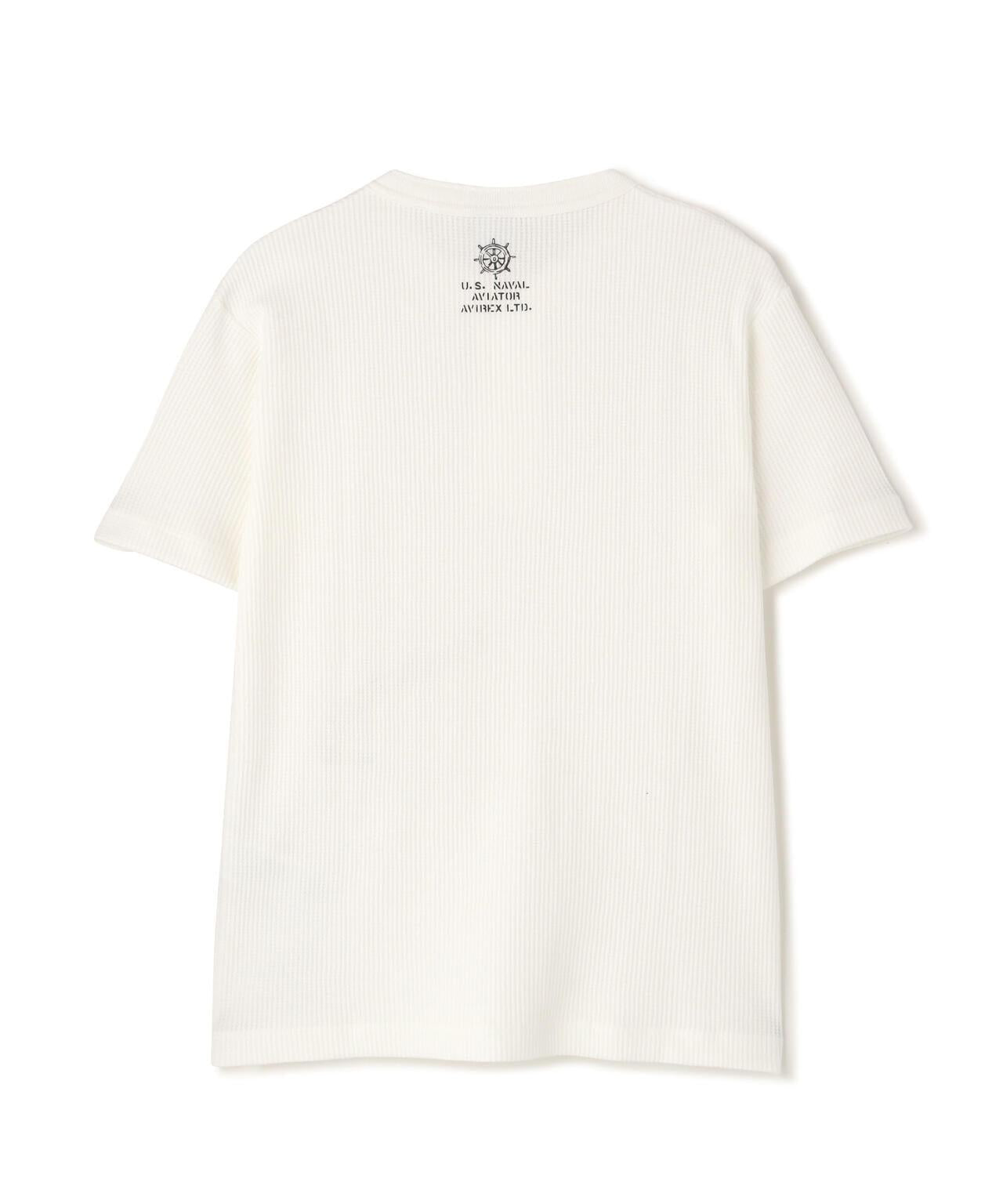MINI WAFFLE HENRY NECK T-SHIRT “STENCIL” T恤
