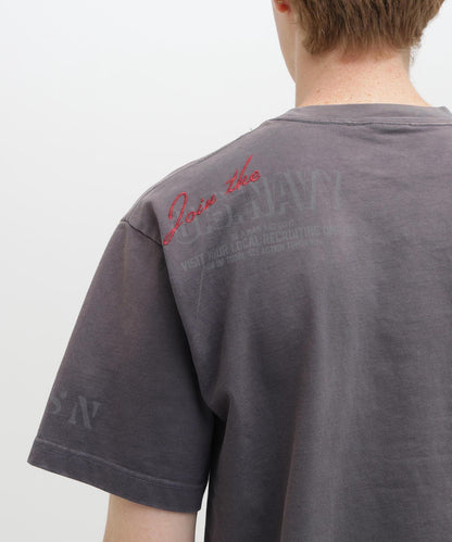 做舊海軍藍模板印花 短袖T恤 AGED-LOOK S/S NAVY STENCIL T-SHIRT