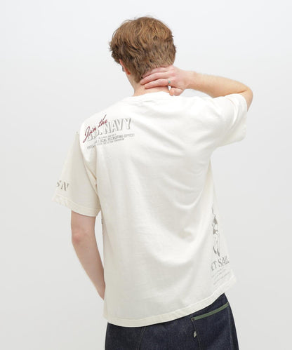 做舊海軍藍模板印花 短袖T恤 AGED-LOOK S/S NAVY STENCIL T-SHIRT
