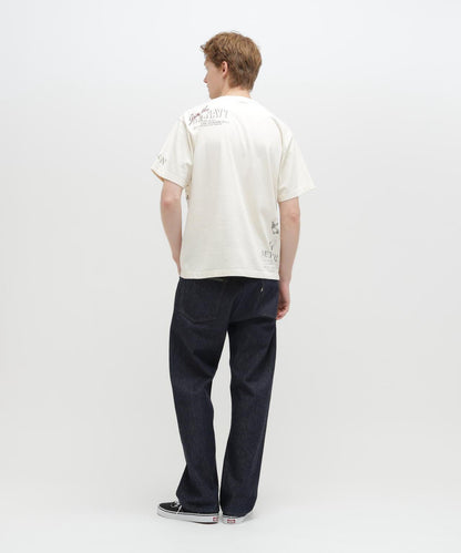 做舊海軍藍模板印花 短袖T恤 AGED-LOOK S/S NAVY STENCIL T-SHIRT