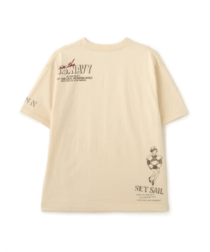 做舊海軍藍模板印花 短袖T恤 AGED-LOOK S/S NAVY STENCIL T-SHIRT