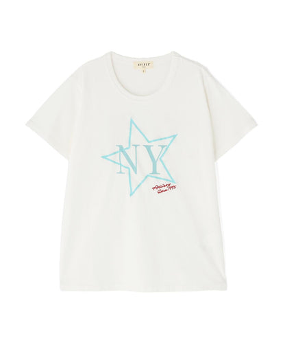 《WOMAN/直営店限定》 FADE WASH T‑SHIRT WITH STAR EMBROIDERY