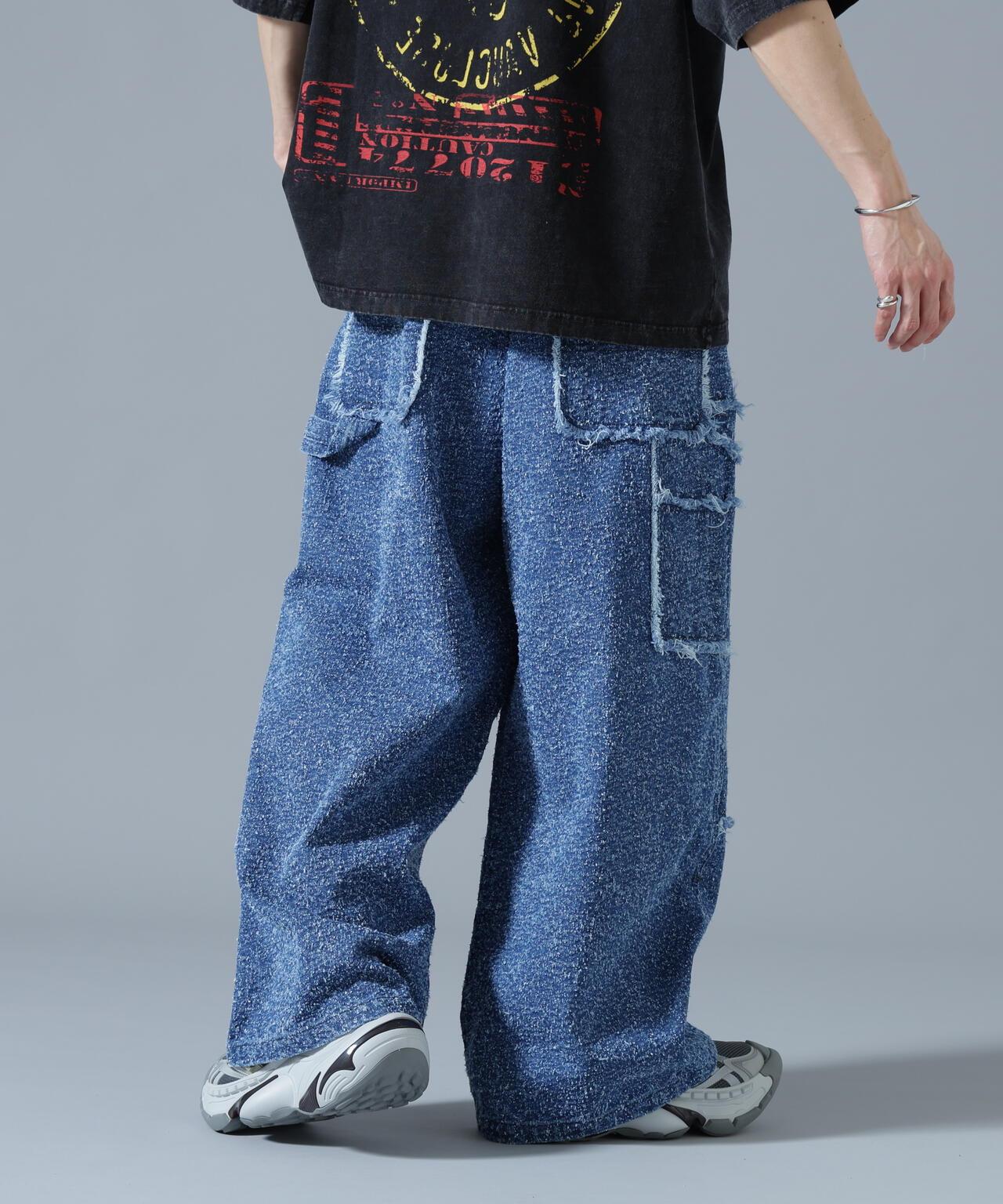 針刺工藝 雙膝設計 牛仔褲 NEEDLEPUNCH DENIM W-KNEE PANTS