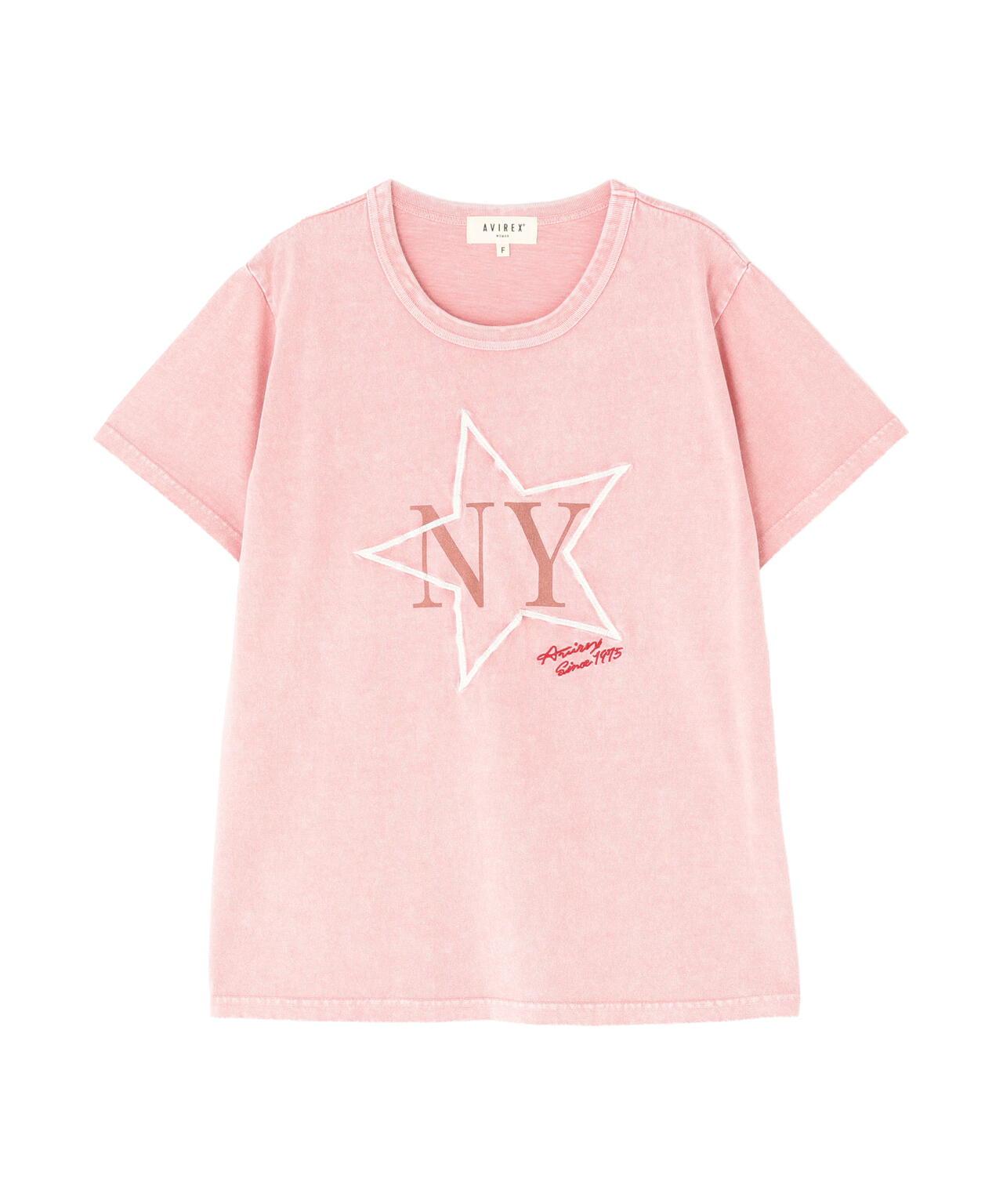 《WOMAN/直営店限定》 FADE WASH T‑SHIRT WITH STAR EMBROIDERY