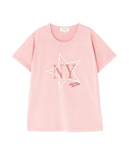 《WOMAN/直営店限定》 FADE WASH T‑SHIRT WITH STAR EMBROIDERY