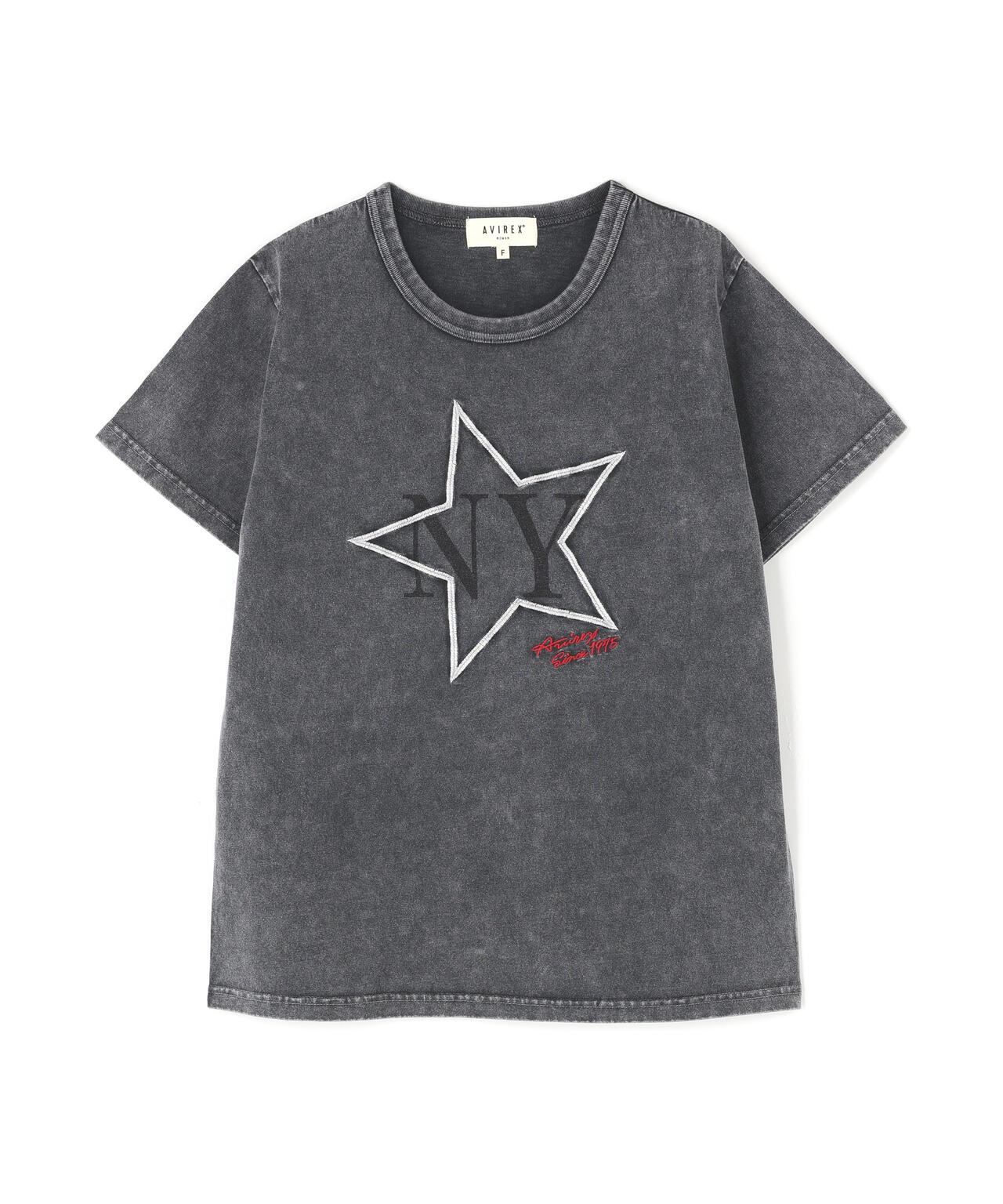 《WOMAN/直営店限定》 FADE WASH T‑SHIRT WITH STAR EMBROIDERY