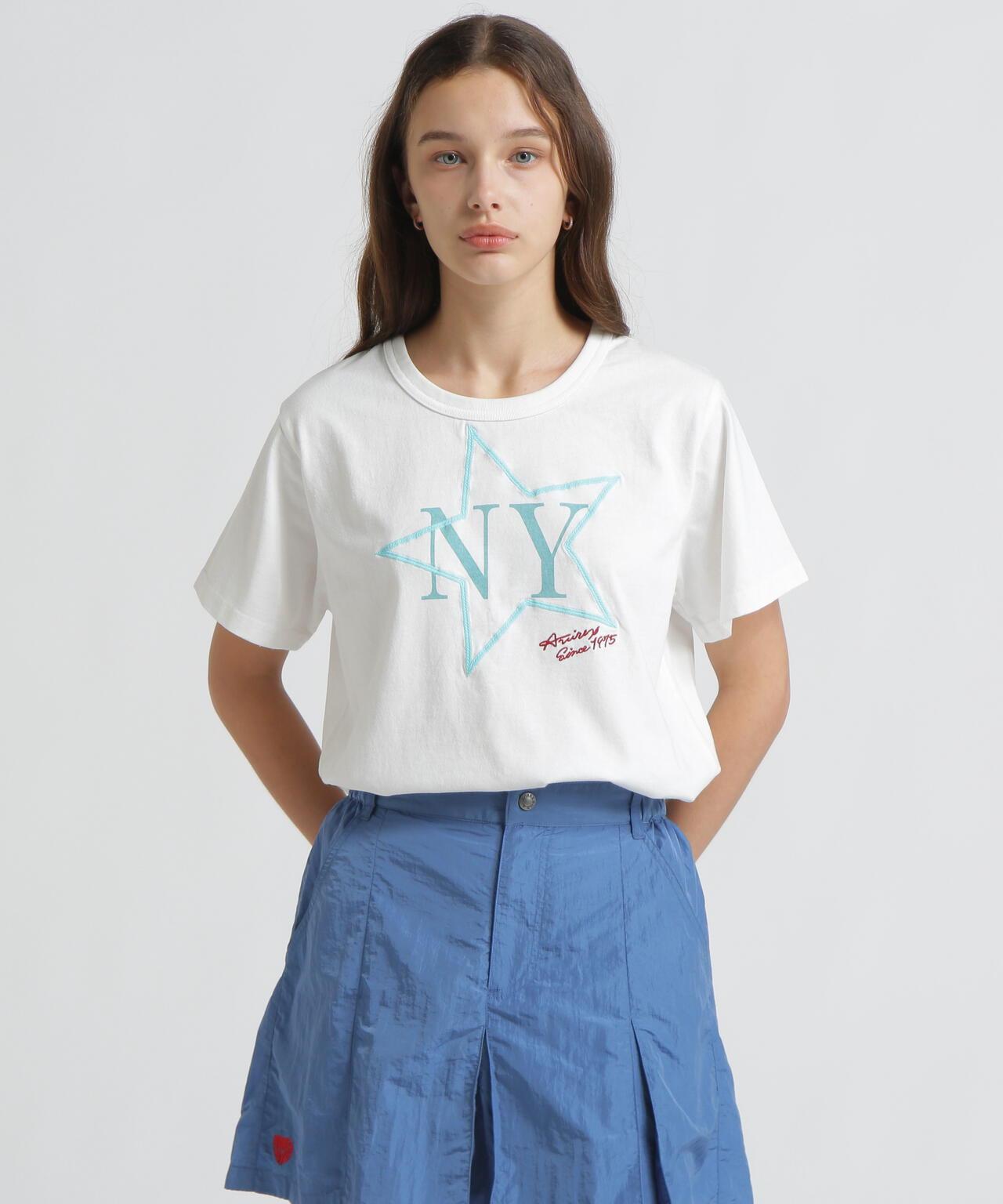 《WOMAN/直営店限定》 FADE WASH T‑SHIRT WITH STAR EMBROIDERY