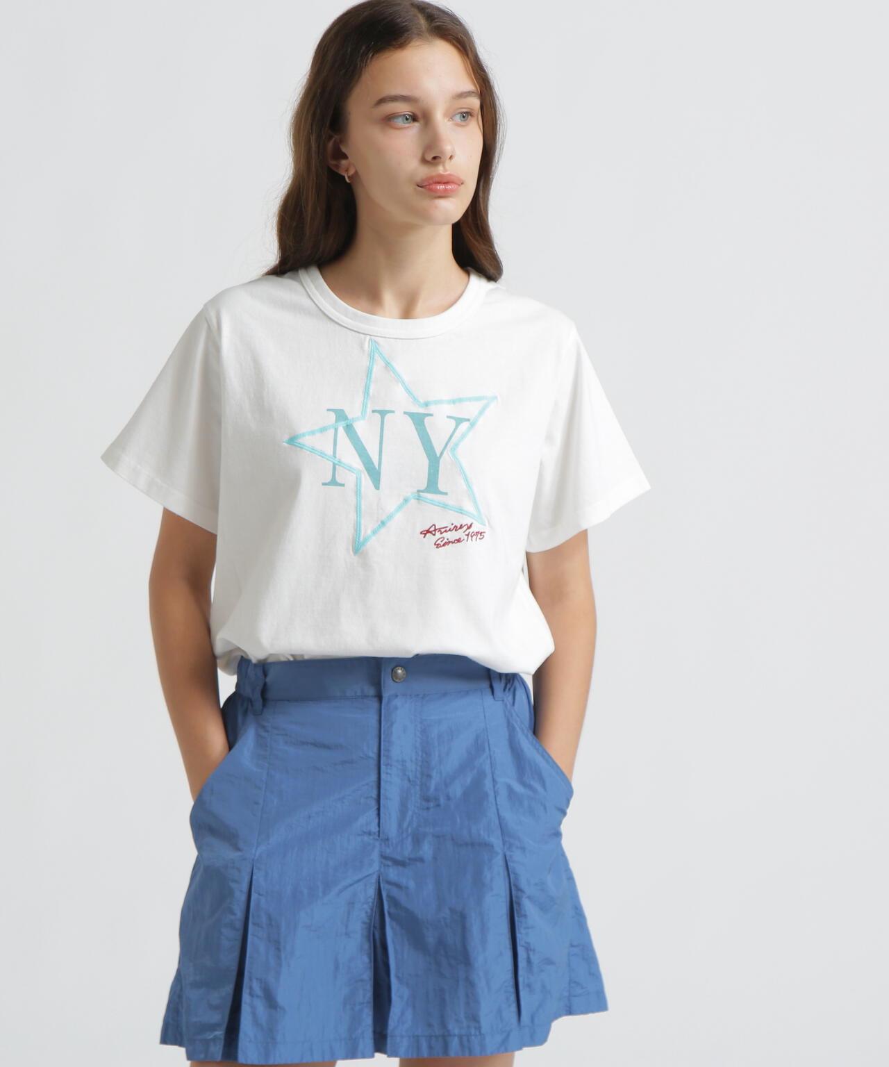 《WOMAN/直営店限定》 FADE WASH T‑SHIRT WITH STAR EMBROIDERY