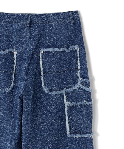 針刺工藝 雙膝設計 牛仔褲 NEEDLEPUNCH DENIM W-KNEE PANTS