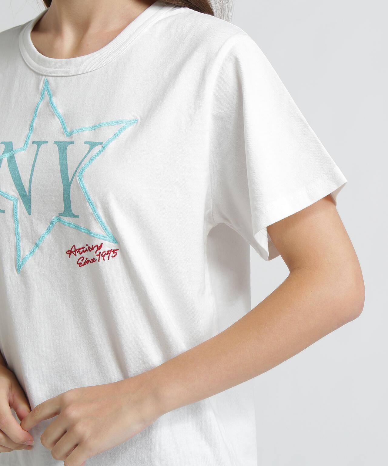 《WOMAN/直営店限定》 FADE WASH T‑SHIRT WITH STAR EMBROIDERY