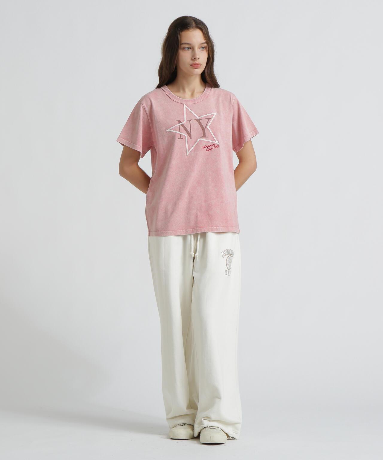 《WOMAN/直営店限定》 FADE WASH T‑SHIRT WITH STAR EMBROIDERY