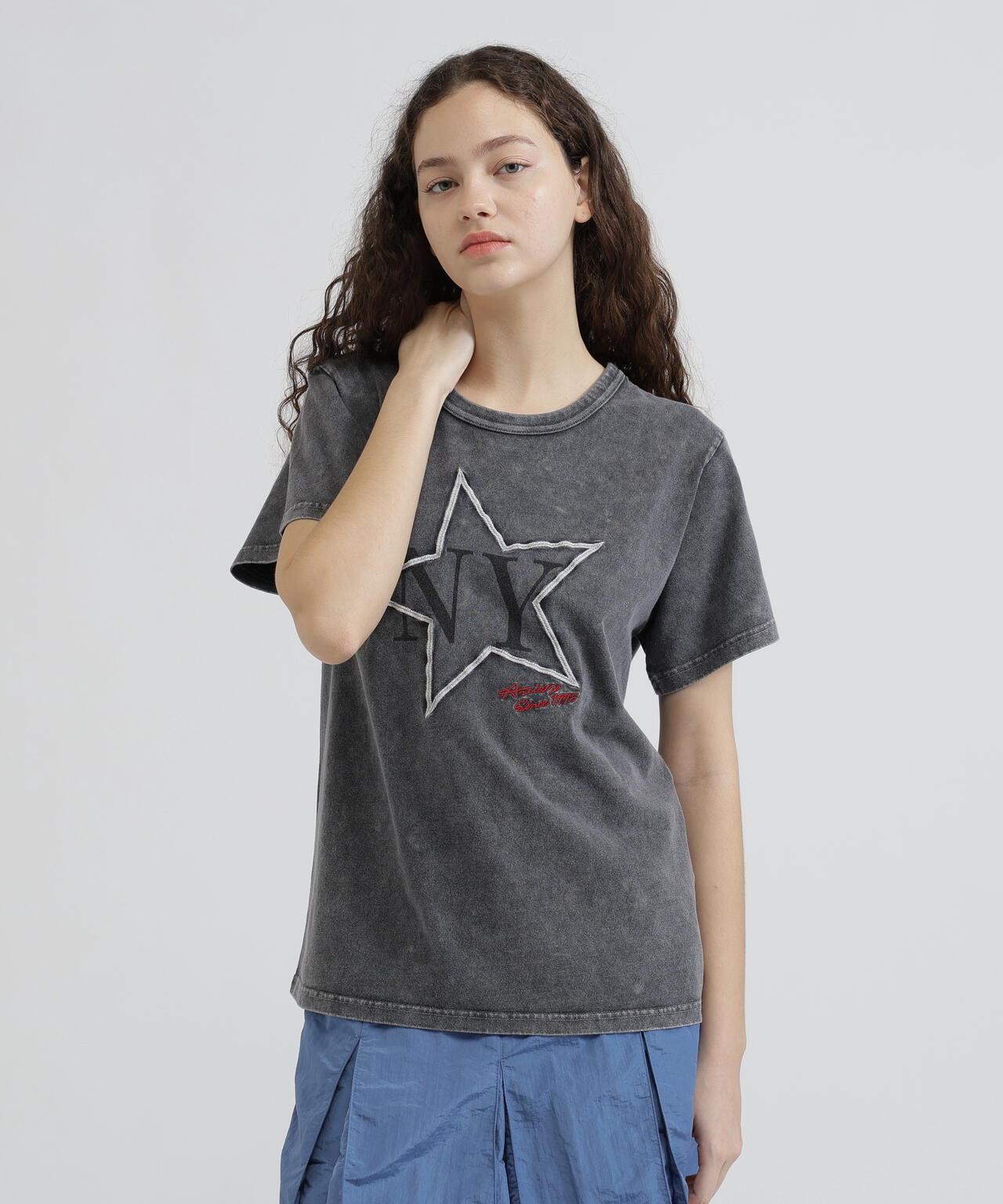 《WOMAN/直営店限定》 FADE WASH T‑SHIRT WITH STAR EMBROIDERY