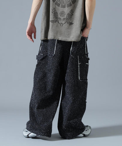 針刺工藝 雙膝設計 牛仔褲 NEEDLEPUNCH DENIM W-KNEE PANTS