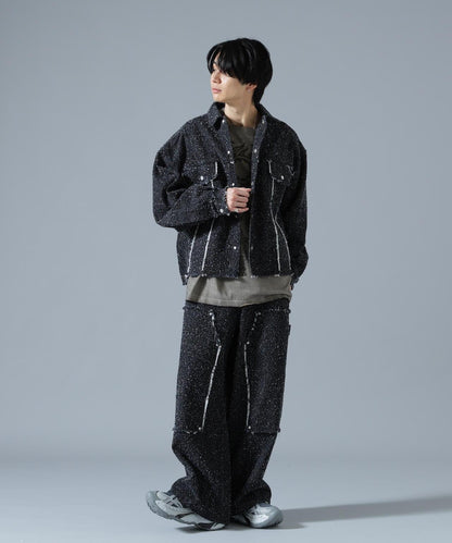 針刺工藝 雙膝設計 牛仔褲 NEEDLEPUNCH DENIM W-KNEE PANTS
