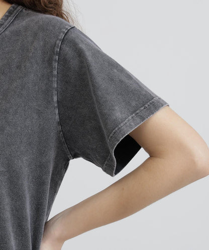 《WOMAN/直営店限定》 FADE WASH T‑SHIRT WITH STAR EMBROIDERY