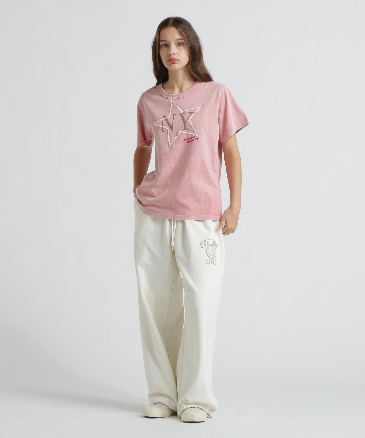 《WOMAN/直営店限定》 FADE WASH T‑SHIRT WITH STAR EMBROIDERY