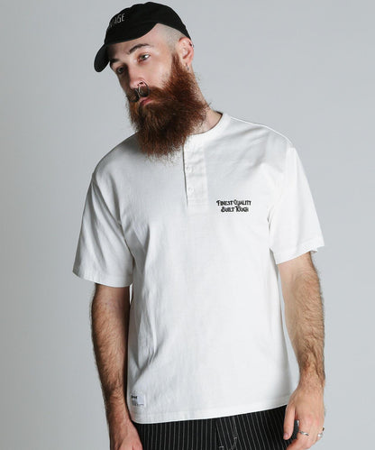 FINEST QUALITY BUILT TOUGH EMB. HENLEY T-SHIRT 刺繡 Henley T恤