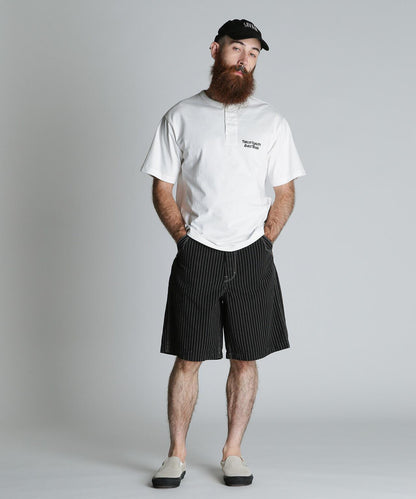 FINEST QUALITY BUILT TOUGH EMB. HENLEY T-SHIRT 刺繡 Henley T恤