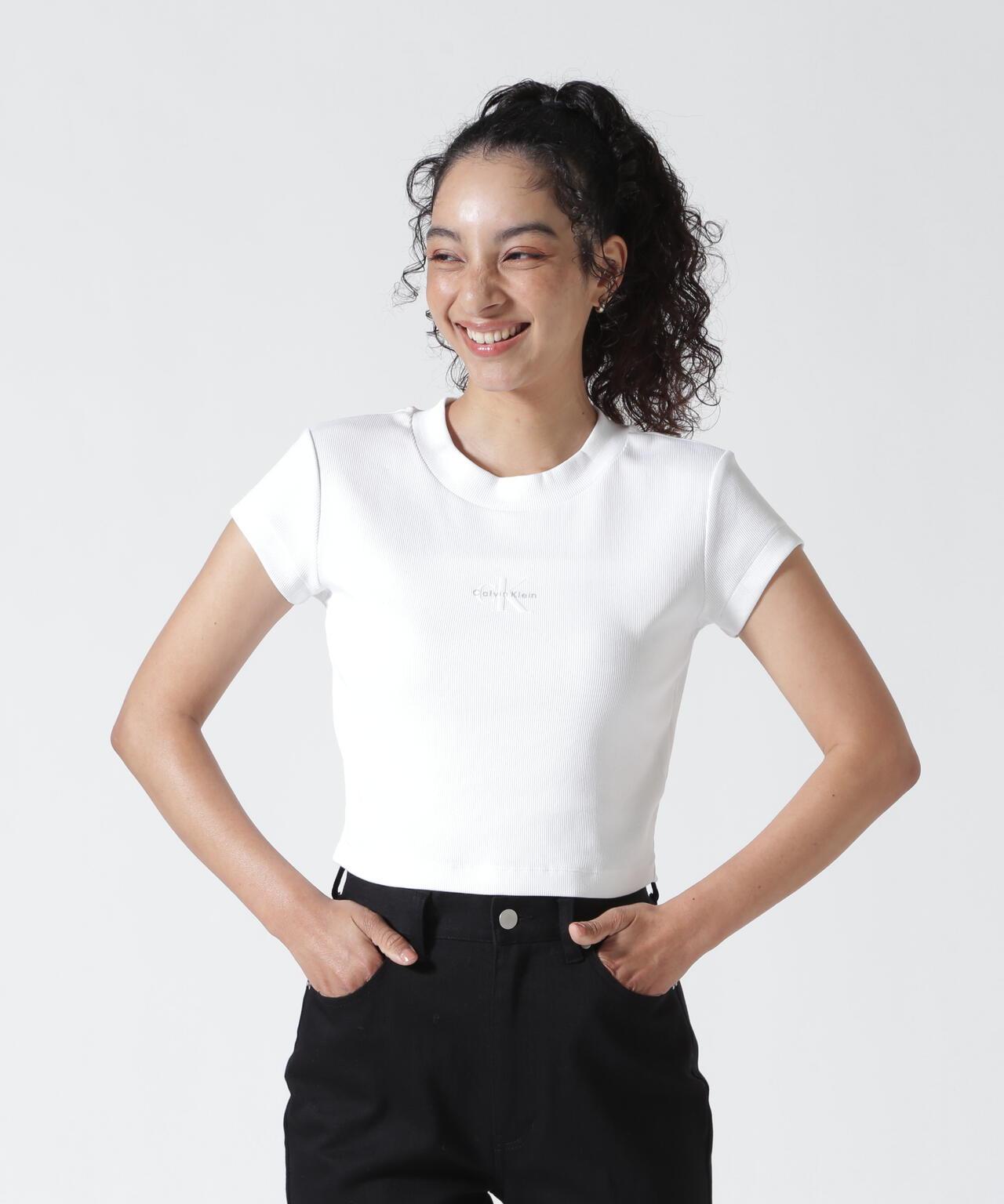 Calvin Klein MONOLOGO BABY TEE 字母印花短款T恤