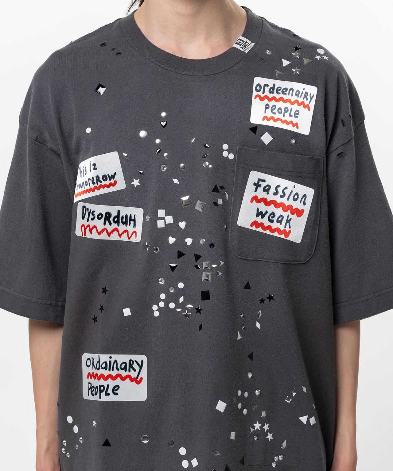 Maison MIHARAYASUHIRO EMBELLISHED STICKER TEE T恤