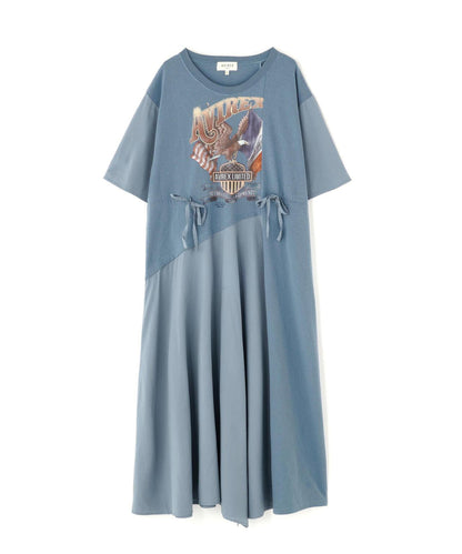 REMAKE‐STYLE DRESS WITH EAGLE PRINT 連衣裙