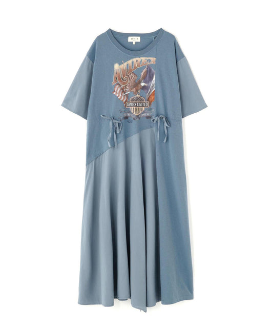 REMAKE‐STYLE DRESS WITH EAGLE PRINT 連衣裙