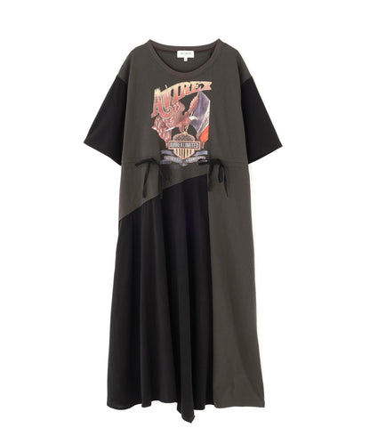 REMAKE‐STYLE DRESS WITH EAGLE PRINT 連衣裙