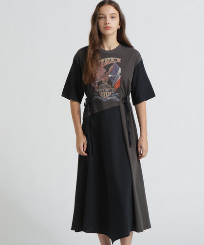 REMAKE‐STYLE DRESS WITH EAGLE PRINT 連衣裙