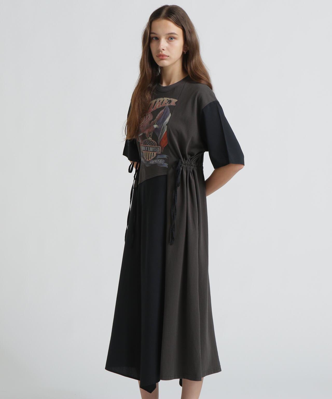 REMAKE‐STYLE DRESS WITH EAGLE PRINT 連衣裙