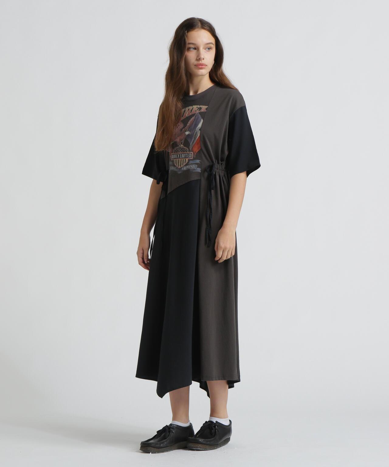REMAKE‐STYLE DRESS WITH EAGLE PRINT 連衣裙
