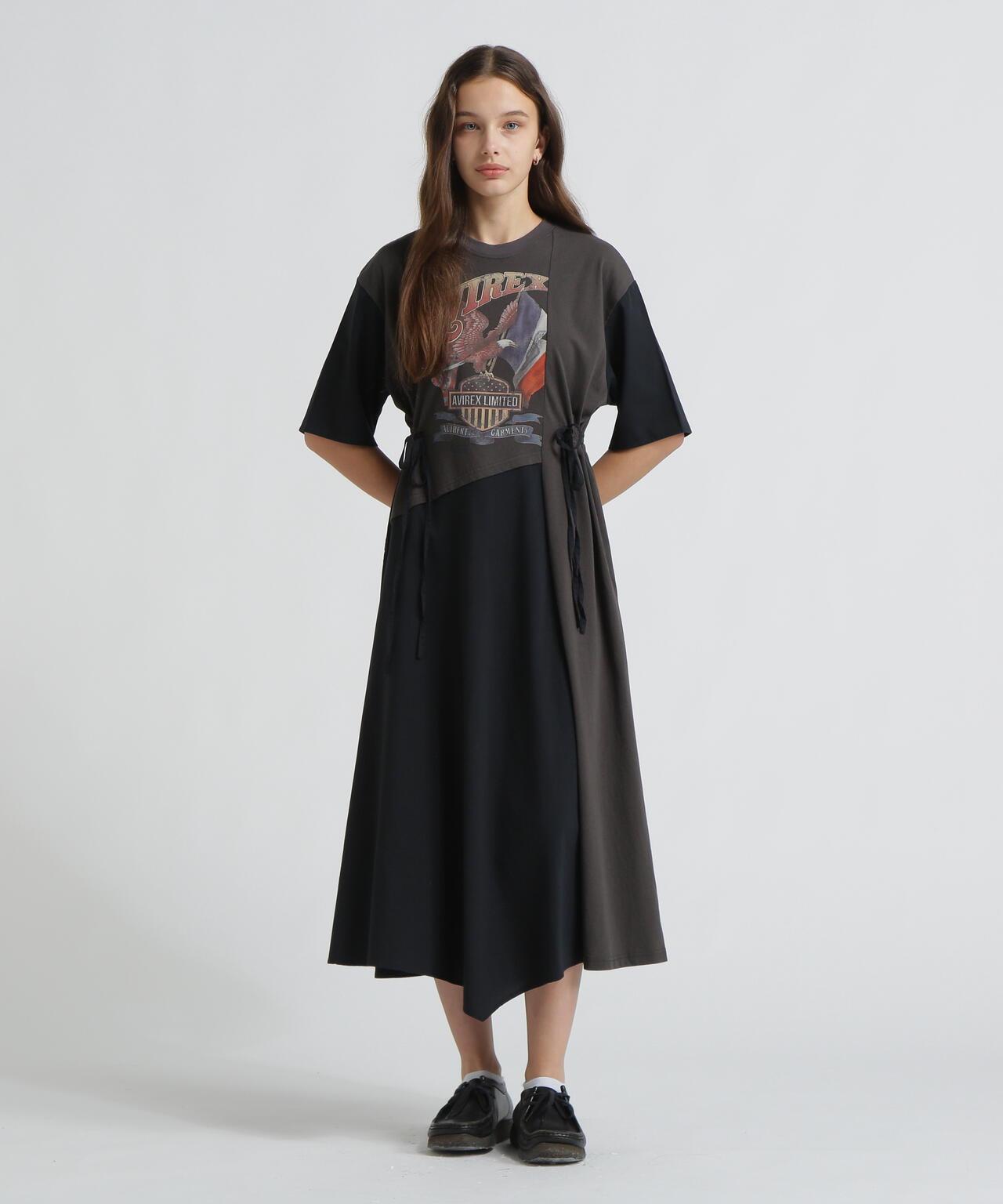 REMAKE‐STYLE DRESS WITH EAGLE PRINT 連衣裙
