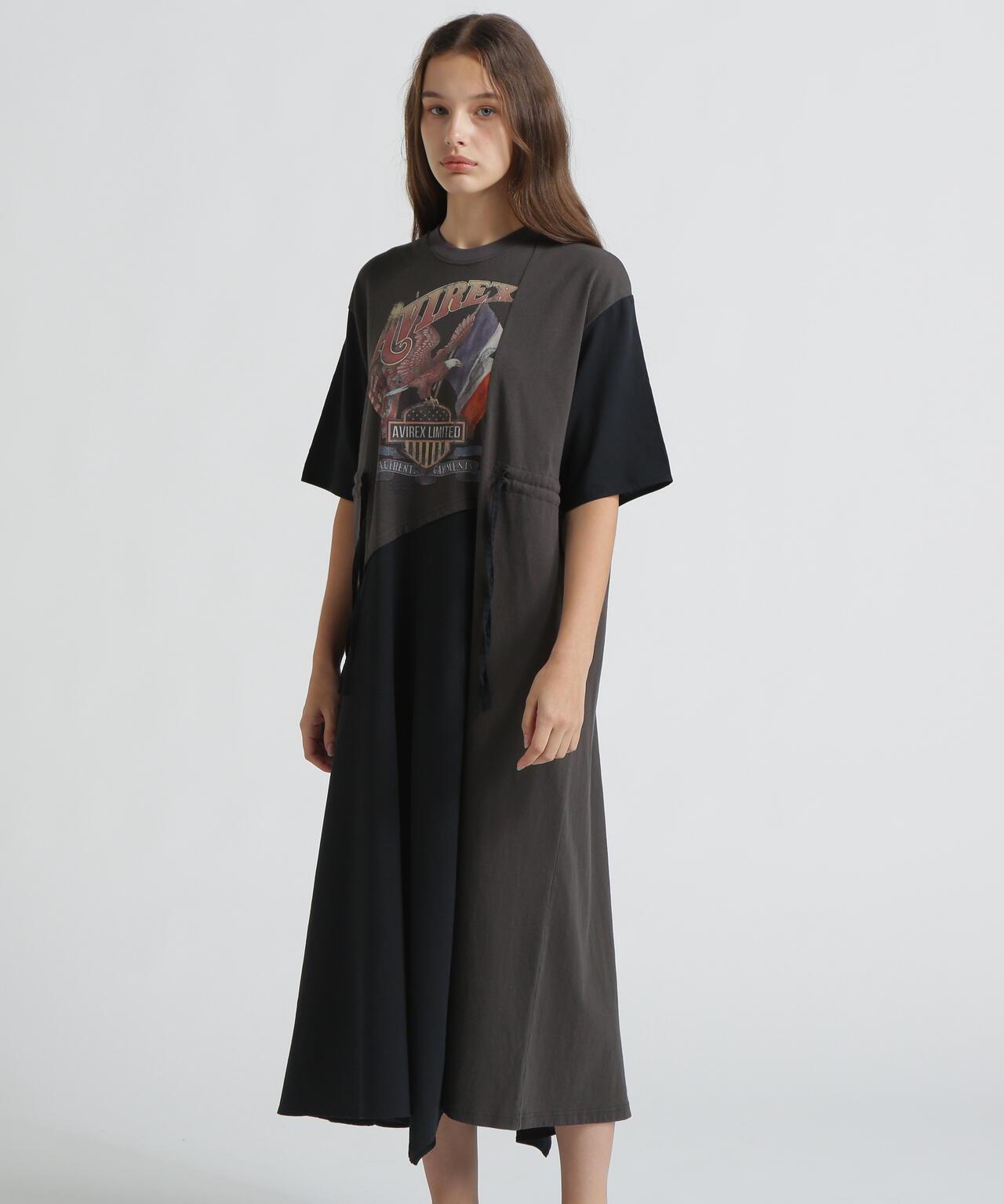 REMAKE‐STYLE DRESS WITH EAGLE PRINT 連衣裙