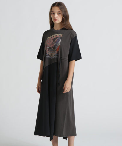 REMAKE‐STYLE DRESS WITH EAGLE PRINT 連衣裙