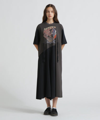 REMAKE‐STYLE DRESS WITH EAGLE PRINT 連衣裙