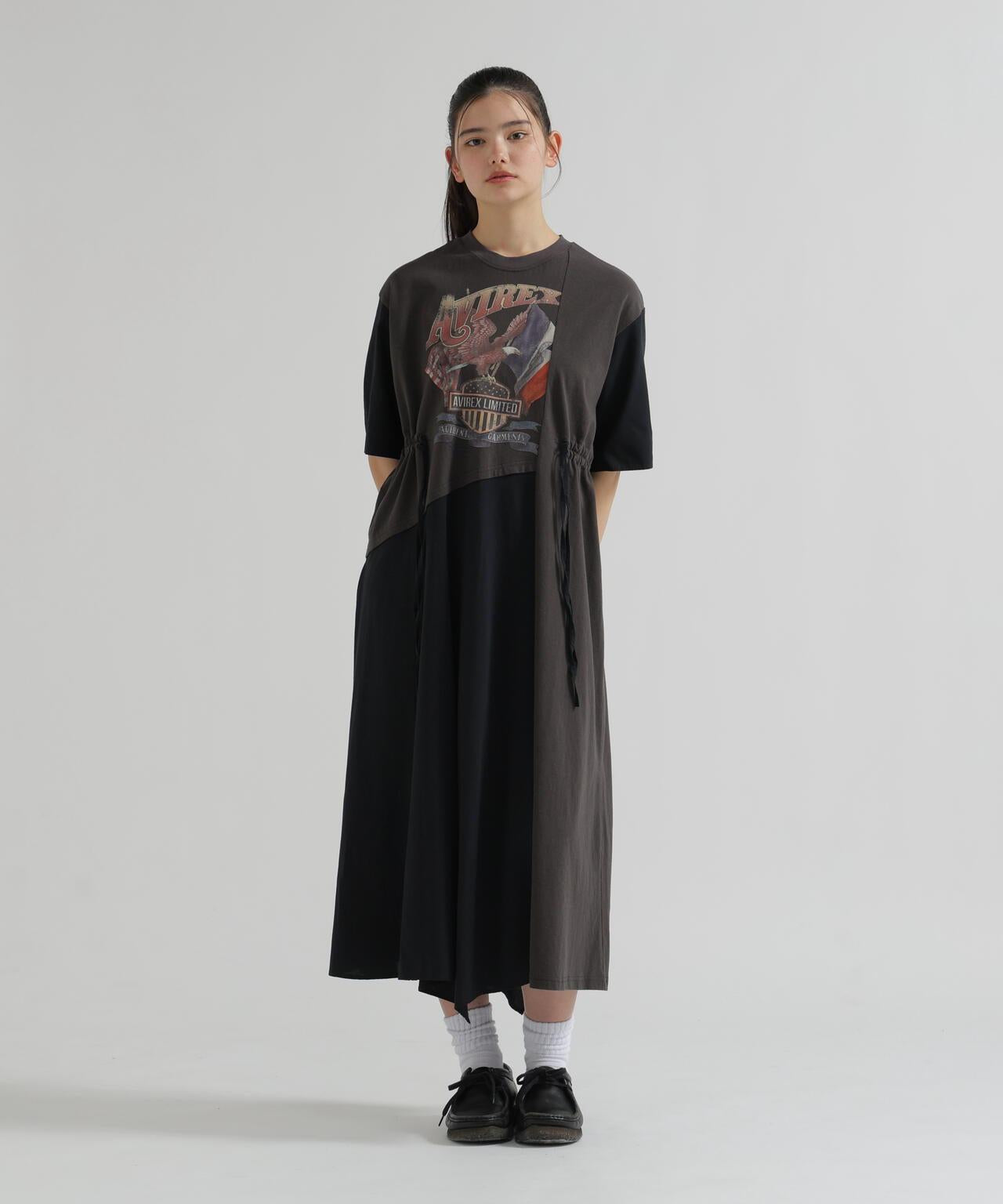 REMAKE‐STYLE DRESS WITH EAGLE PRINT 連衣裙