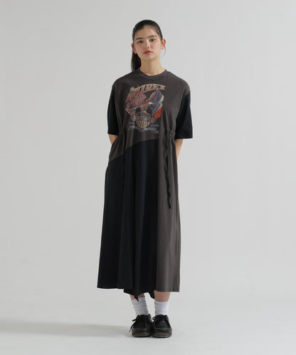 REMAKE‐STYLE DRESS WITH EAGLE PRINT 連衣裙