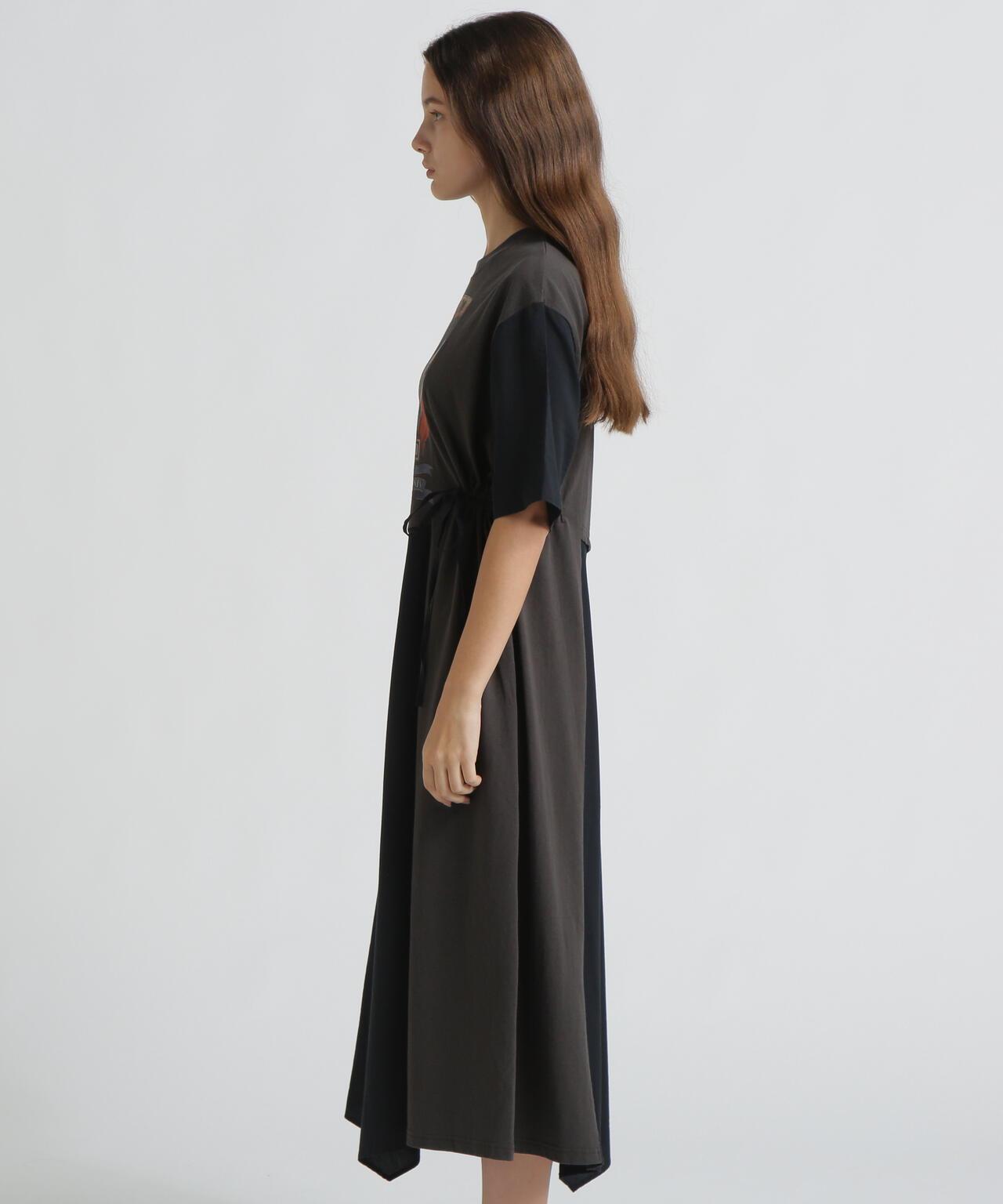 REMAKE‐STYLE DRESS WITH EAGLE PRINT 連衣裙