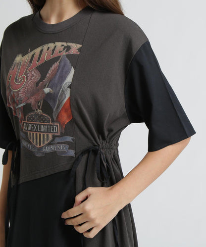 REMAKE‐STYLE DRESS WITH EAGLE PRINT 連衣裙