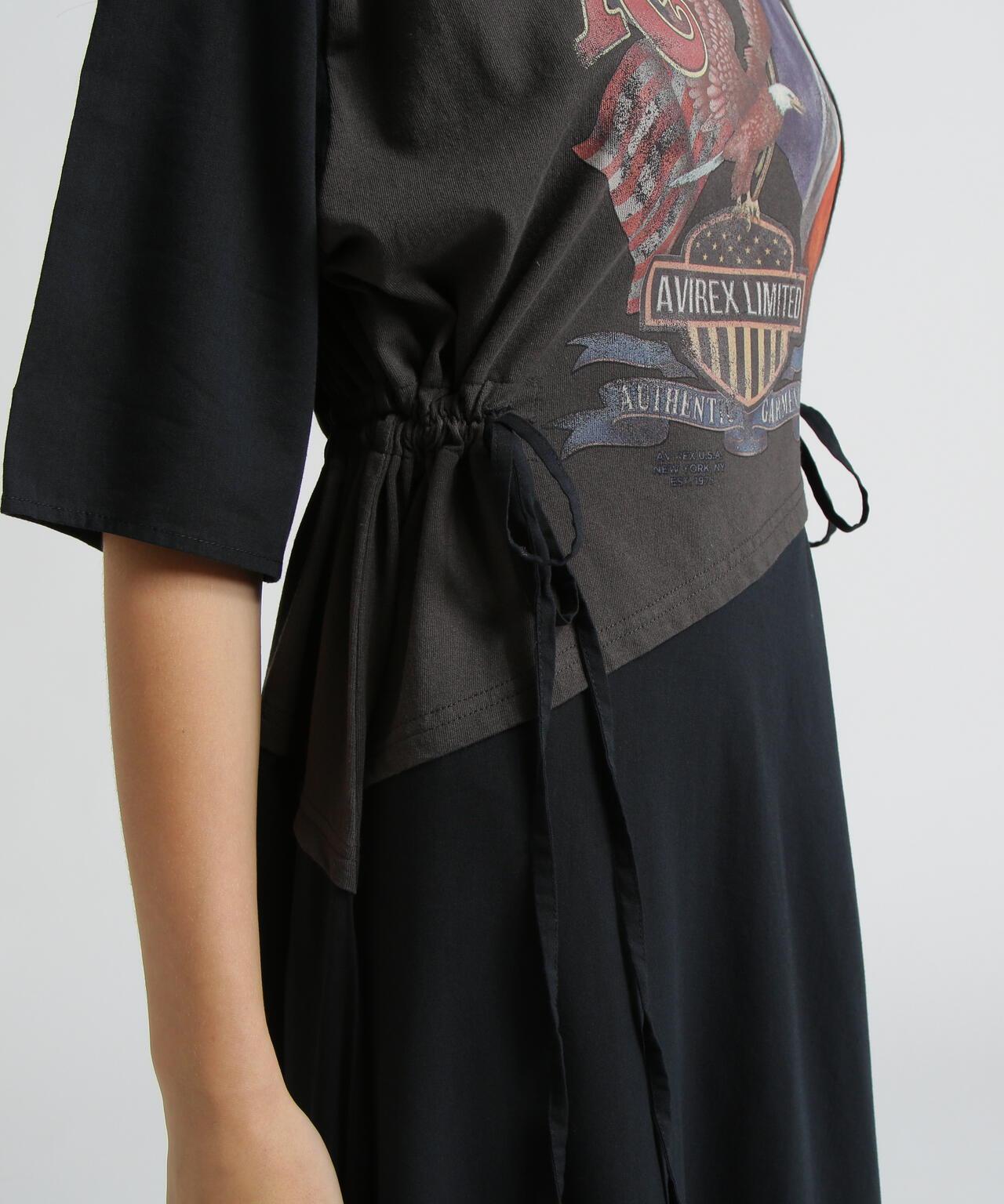 REMAKE‐STYLE DRESS WITH EAGLE PRINT 連衣裙