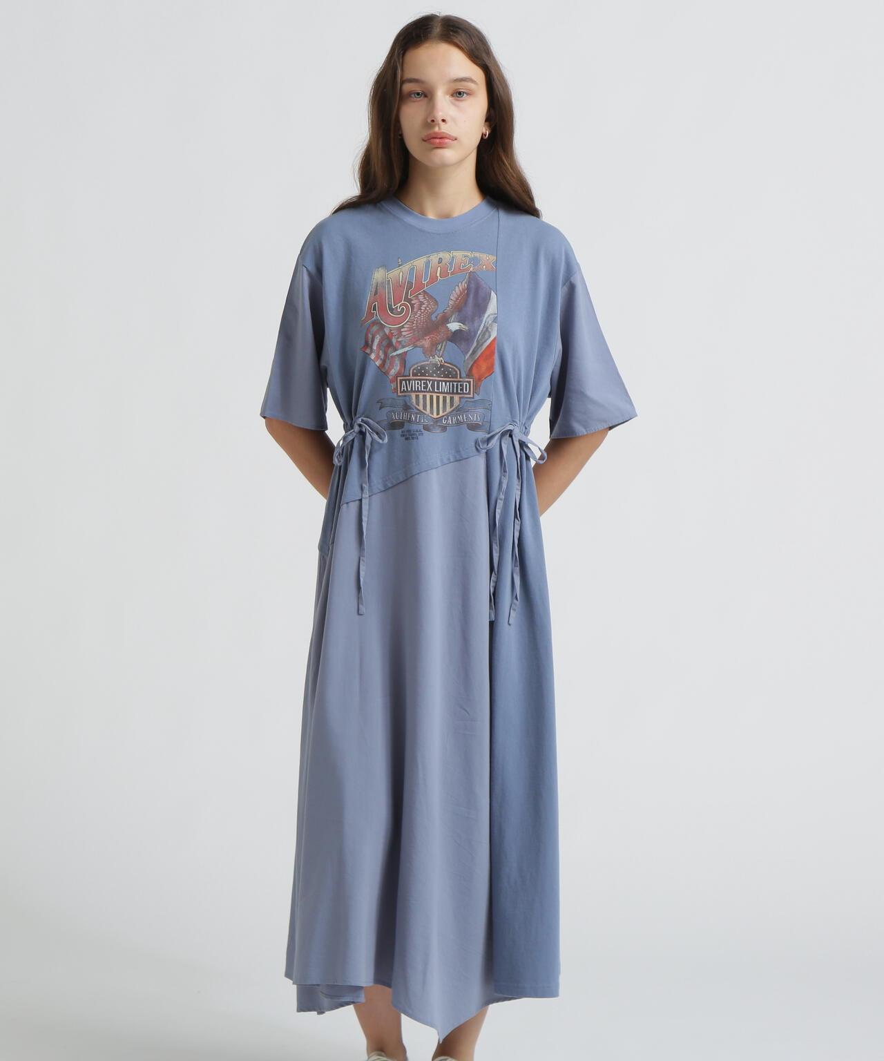 REMAKE‐STYLE DRESS WITH EAGLE PRINT 連衣裙