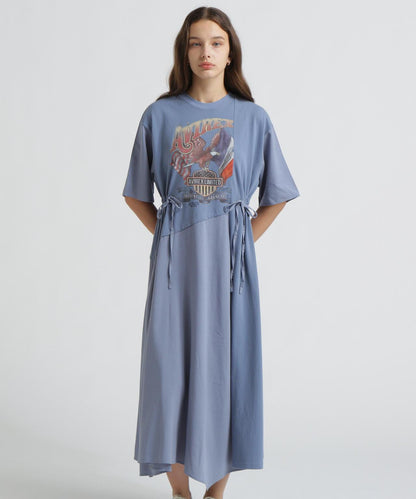 REMAKE‐STYLE DRESS WITH EAGLE PRINT 連衣裙