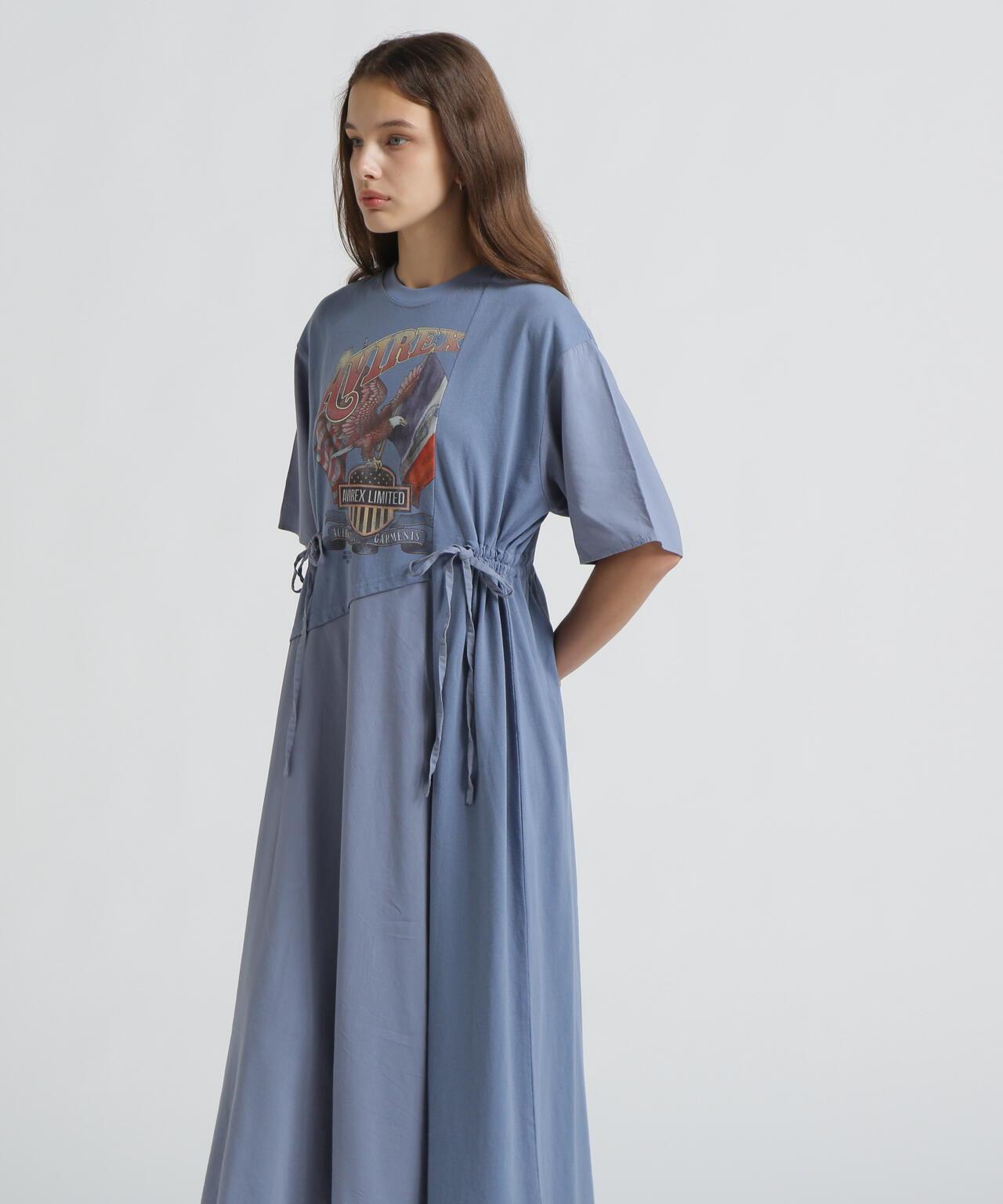 REMAKE‐STYLE DRESS WITH EAGLE PRINT 連衣裙